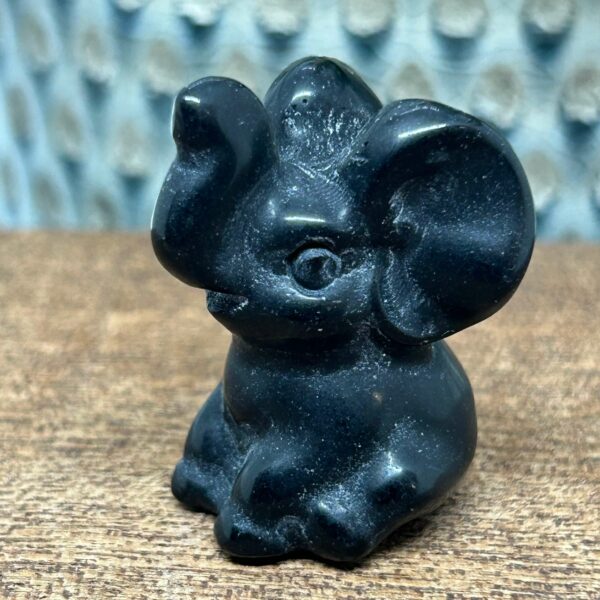 Mini Figur Baby Elefant Obsidian (52)