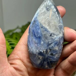 Kyanit/Cyanit i Kvarts - Glat Flamme