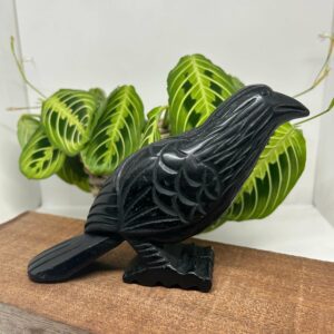 Krage Obsidian Smukt udskåret figur