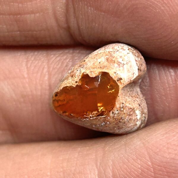 Mexicansk Cantera Ild Opal Hjerte
