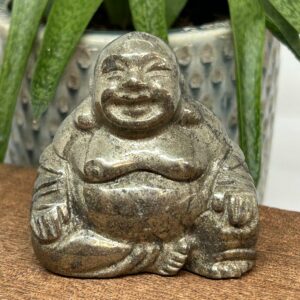 Happy Buddha Figur Pyrit