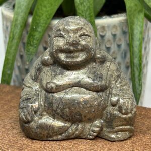 Happy Buddha Figur Pyrit