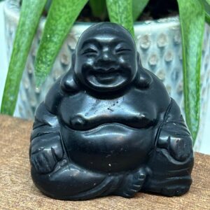 Happy Buddha Figur Pyrit