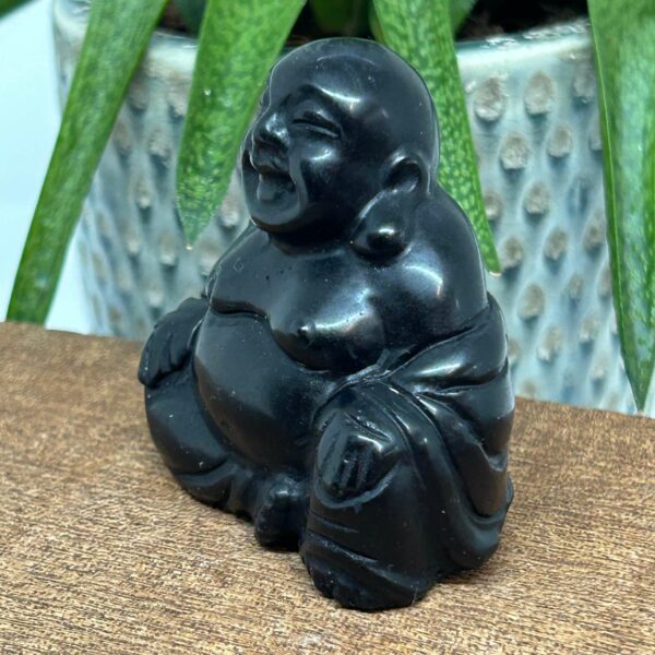 Happy Buddha Figur Pyrit