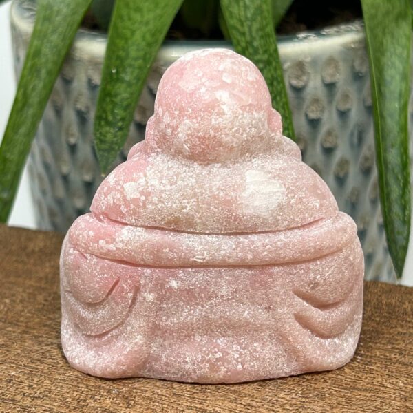 Happy Buddha Figur 6 cm Pink Opal (6) - Billede 2