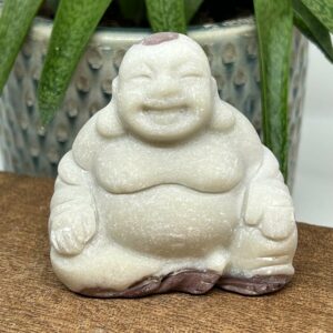 Happy Buddha Figur Lilla Bånd Jade