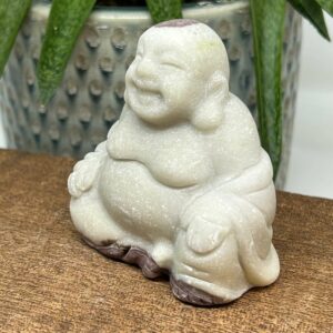 Happy Buddha Figur Lilla Bånd Jade