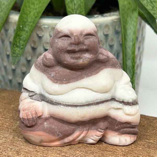 Happy Buddha Figur Lilla Bånd Jade