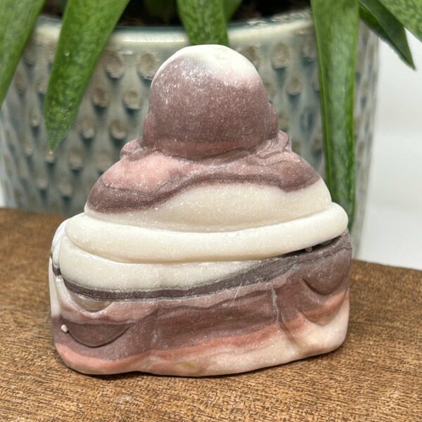 Happy Buddha Figur 6 cm Lilla Bånd Jade (10) - Billede 2