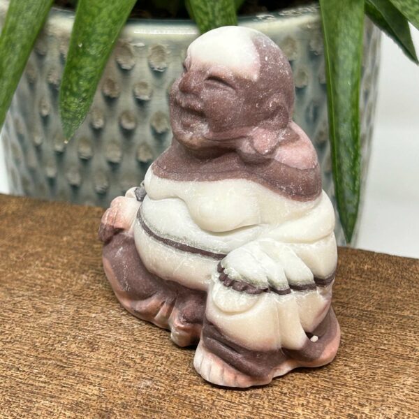 Happy Buddha Figur Lilla Bånd Jade