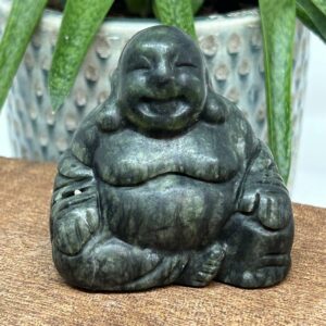 Happy Buddha Figur Grøn Jade