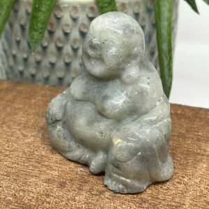 Happy Buddha Figur Labradorit