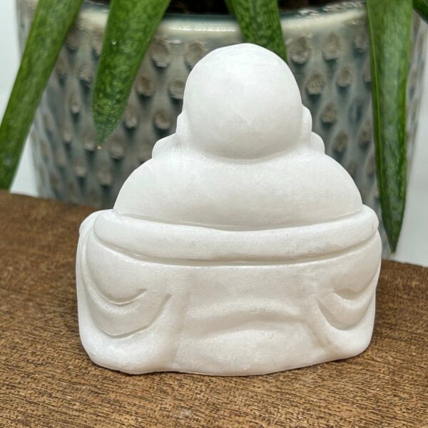 Happy Buddha Figur 6 cm Hvid Jade (20) - Billede 2