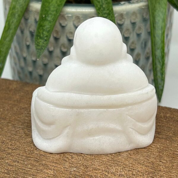 Happy Buddha Figur 6 cm Hvid Jade (21) - Billede 2