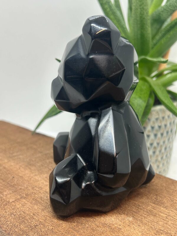 Geometrisk Bjørn/Bamse Figur Obsidian - Billede 2