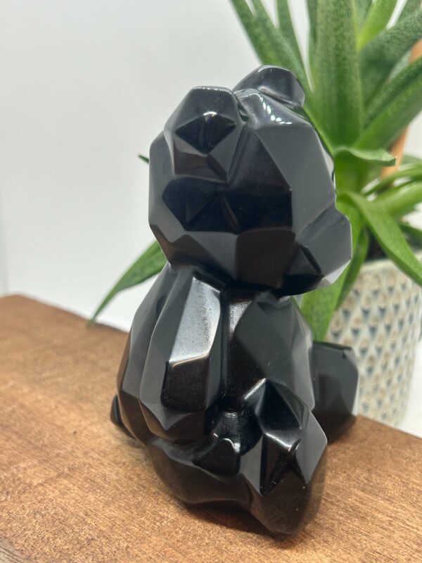 Geometrisk Bjørn/Bamse Figur Obsidian - Billede 4
