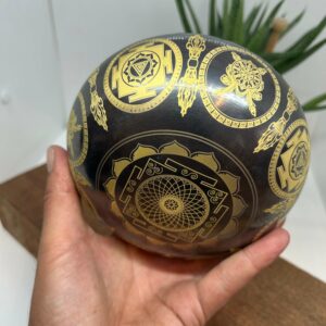 Dekoreret Buddha Syngeskål/Klangskål