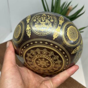Dekoreret Ganesha Syngeskål/Klangskål