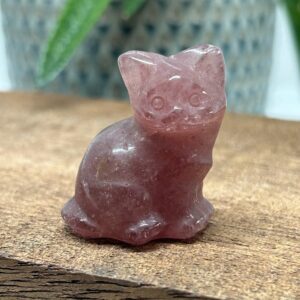 Kat Siddende Jordbærkvarts