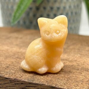 Kat Siddende Orange Calsit