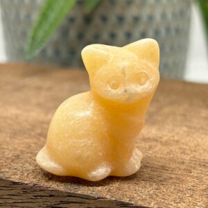 Kat Siddende Orange Calsit