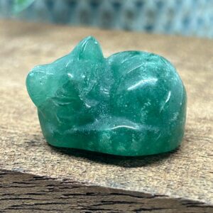 Kat Liggende Grøn Jordbærkvarts