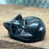 Kat Liggende Sølv Obsidian