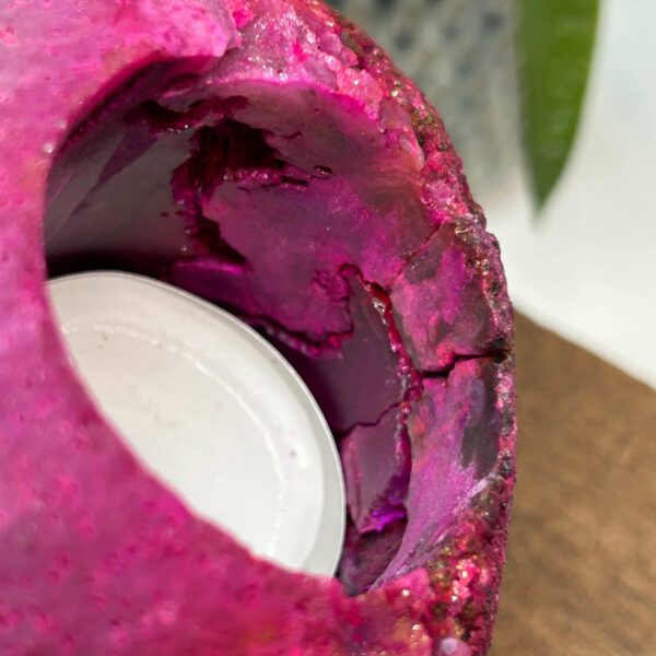 Pink Agat Farvet Lysestage