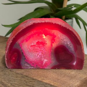 Pink Agat Farvet Lysestage