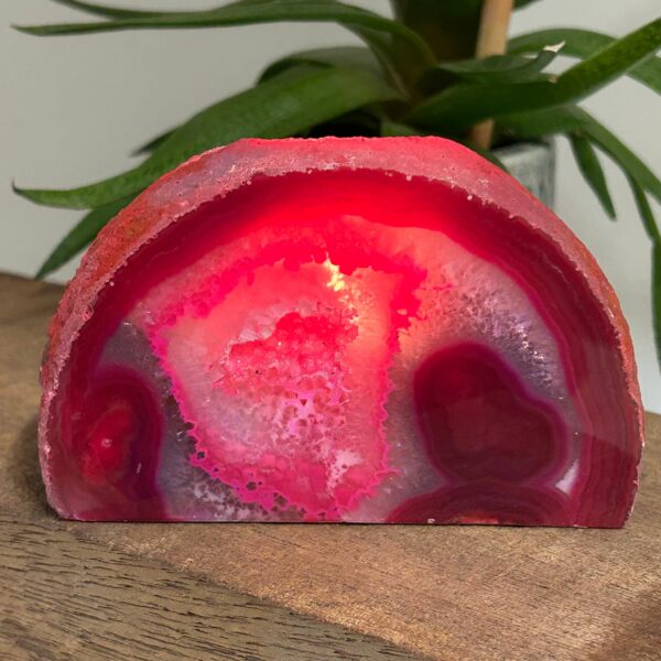 Pink Agat Farvet Lysestage