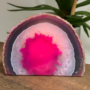 Pink Agat Farvet Lysestage