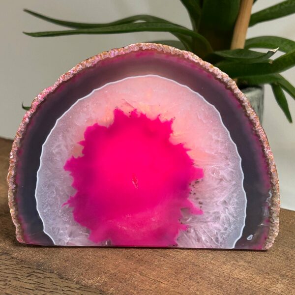 Pink Agat Farvet Lysestage