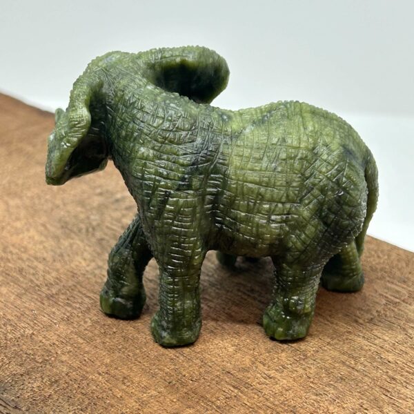 Elefant mor og barn Grøn Jade (1) - Billede 3