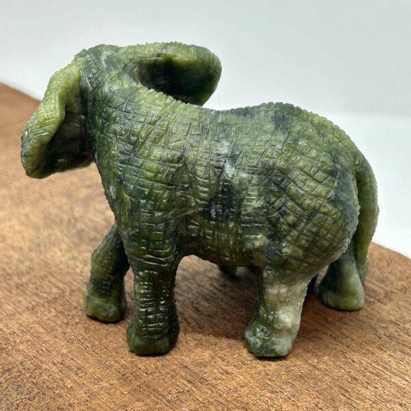 Elefant mor og barn Grøn Jade (2) - Billede 3