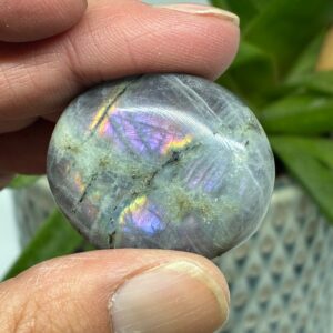 Labradorit Pink/Lilla Flash Mini Palmstone