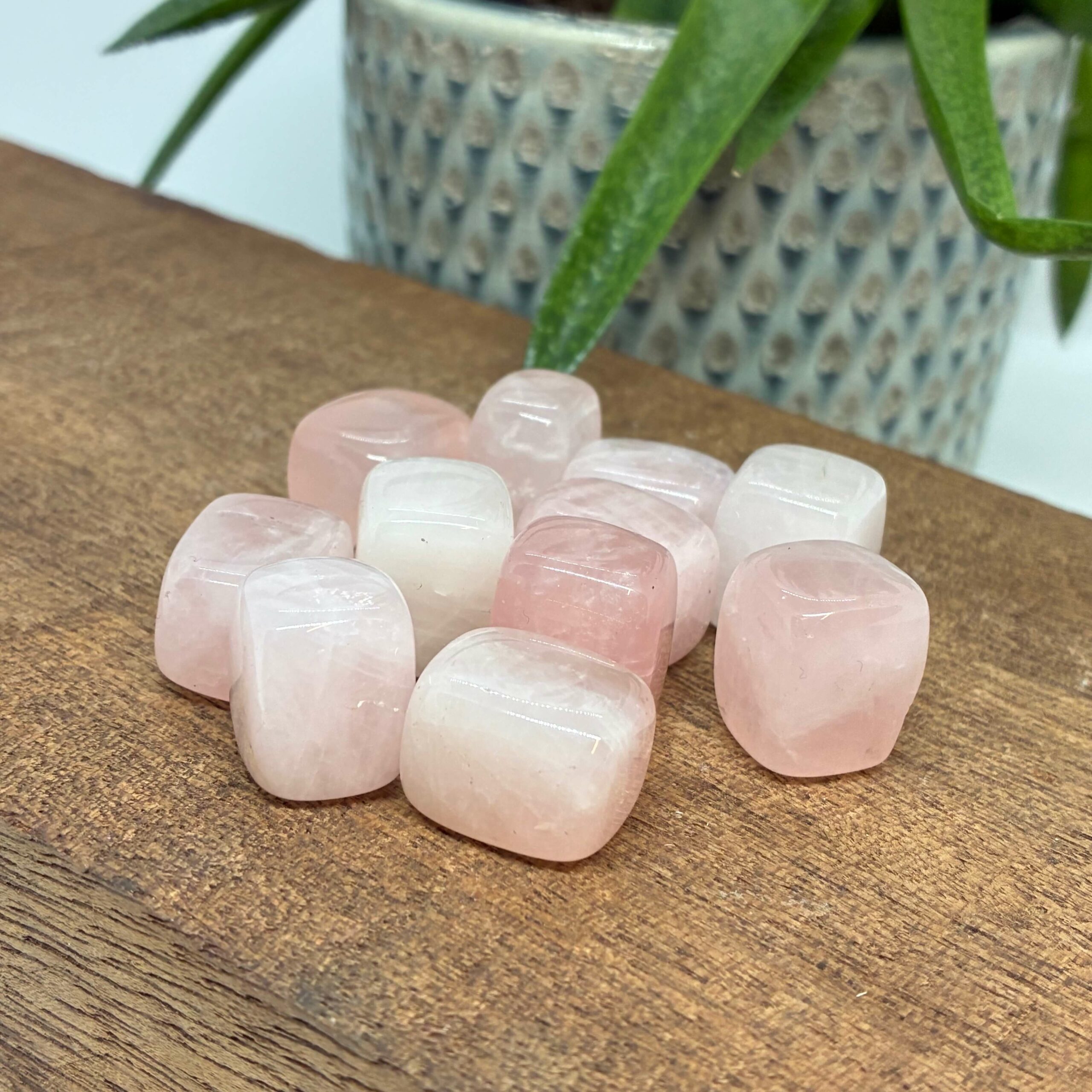 Rosenkvarts Kube Lommesten