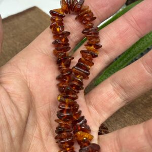 Lækker Rav Splitkæde i Mørke ravfarver.