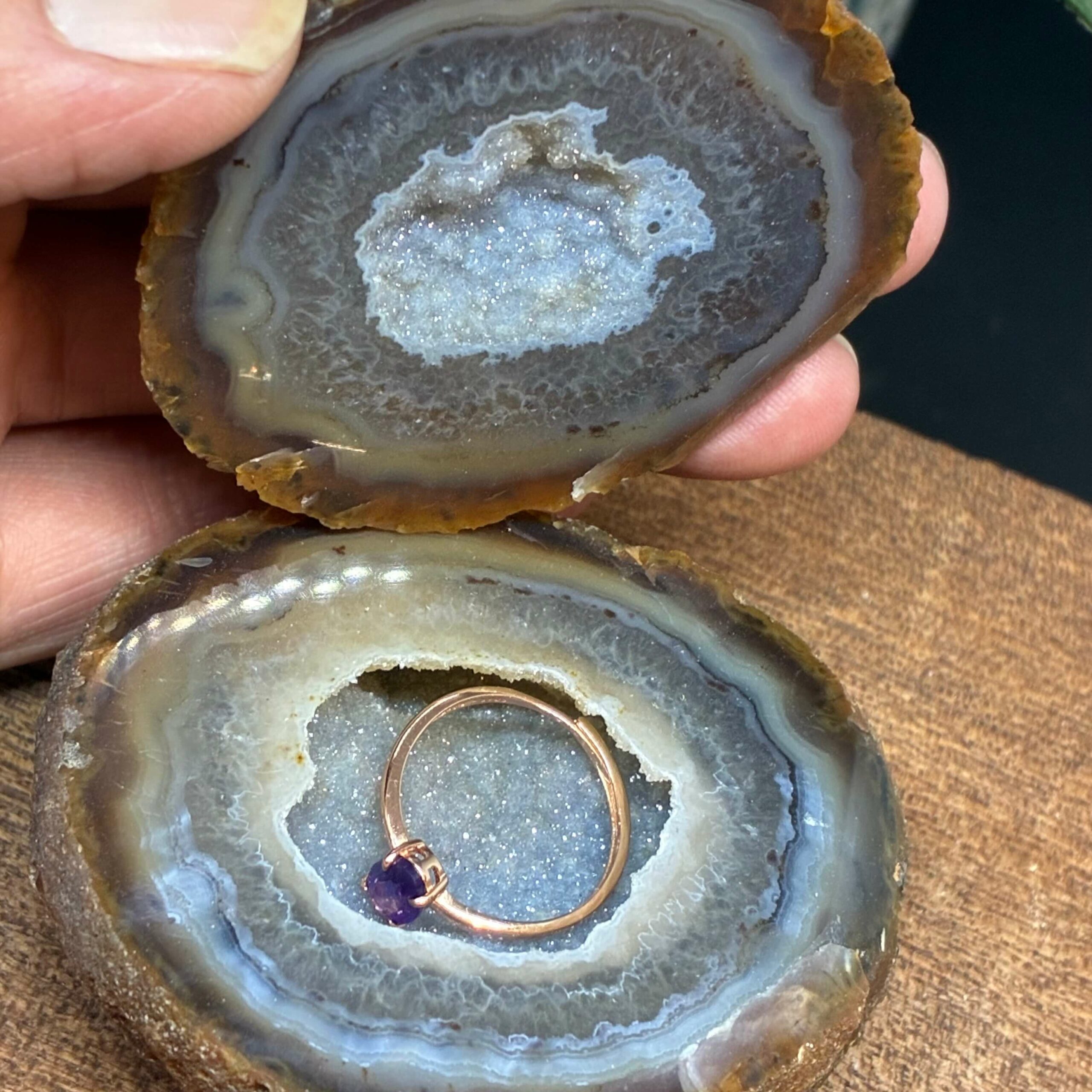 Agat Geode Par - "Smykkebox"