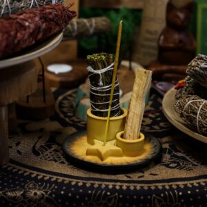 Røgelsesholder Keramik Gul