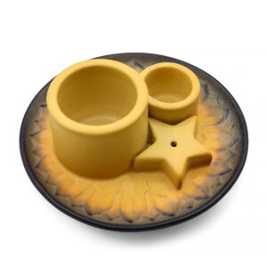 Røgelsesholder Keramik Gul/Grå