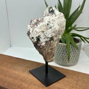 Turmalin - Epidot - Kvarts Råtykke på Metalfod