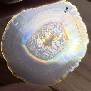 Iris Agat Skive Med Boret Hul