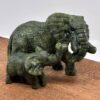 Elefant mor og barn Grøn Jade