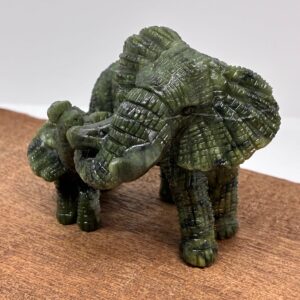 Alternative view of Elefant mor og barn Grøn Jade (2)