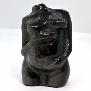 Gravid Kvinde Torso Obsidian Sølvflash