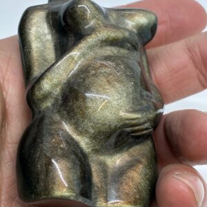 Gravid Kvinde Torso Obsidian Guldflash