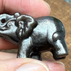 Elefant Obsidian Sølv Flash