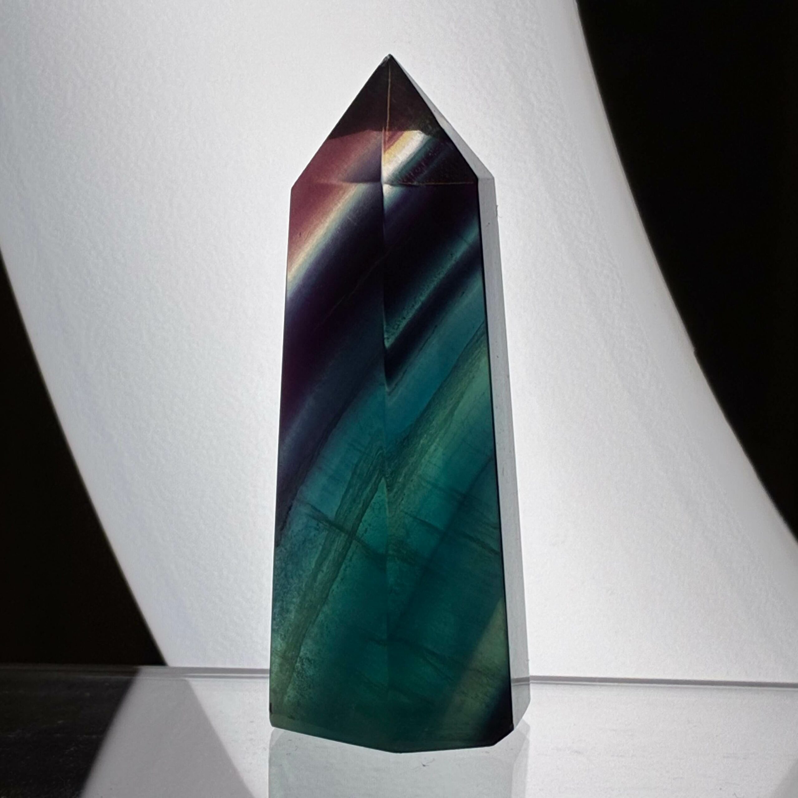 Fluorit Regnbue Tårn Mørk