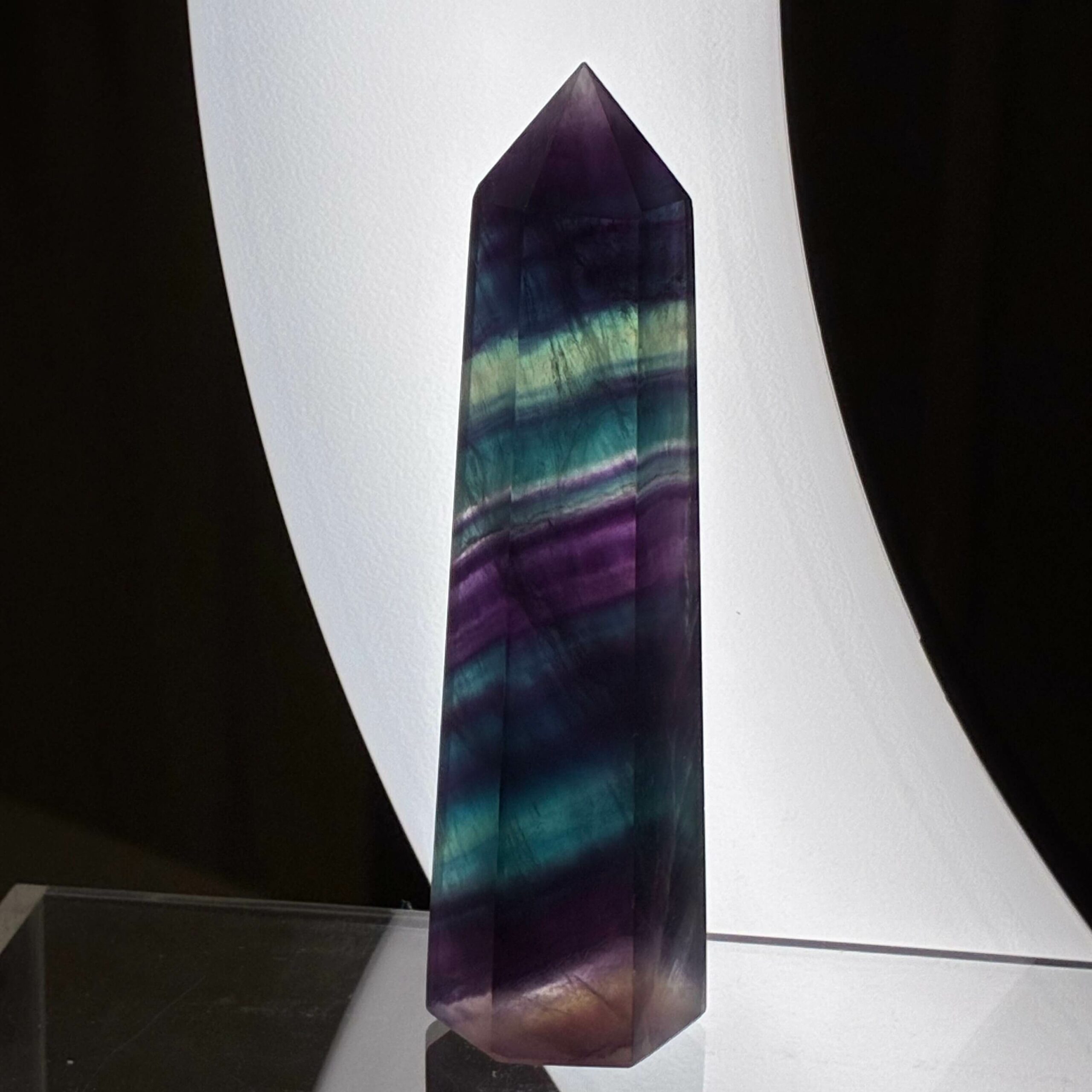 Fluorit Regnbue Tårn Mørk