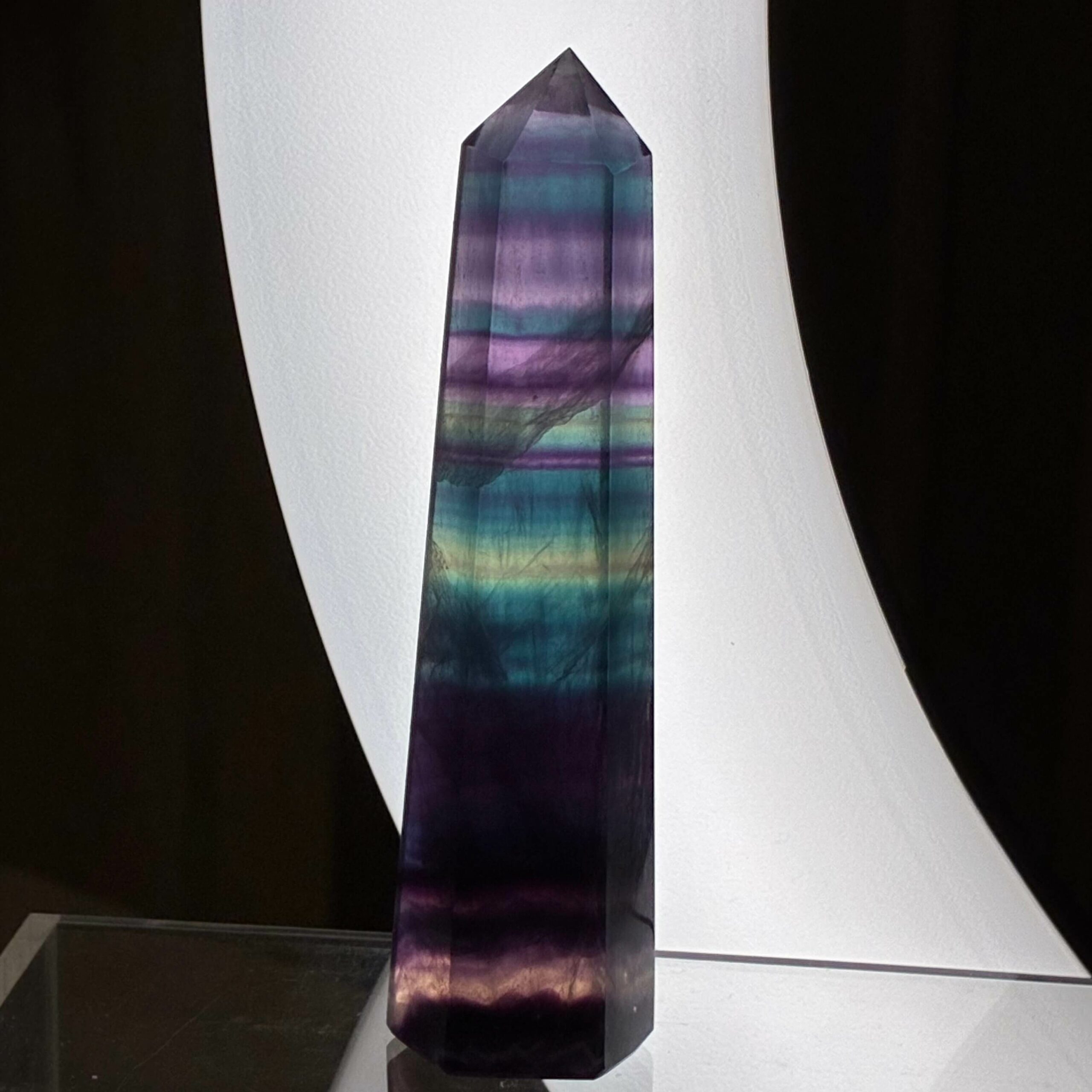 Fluorit Regnbue Tårn Mørk